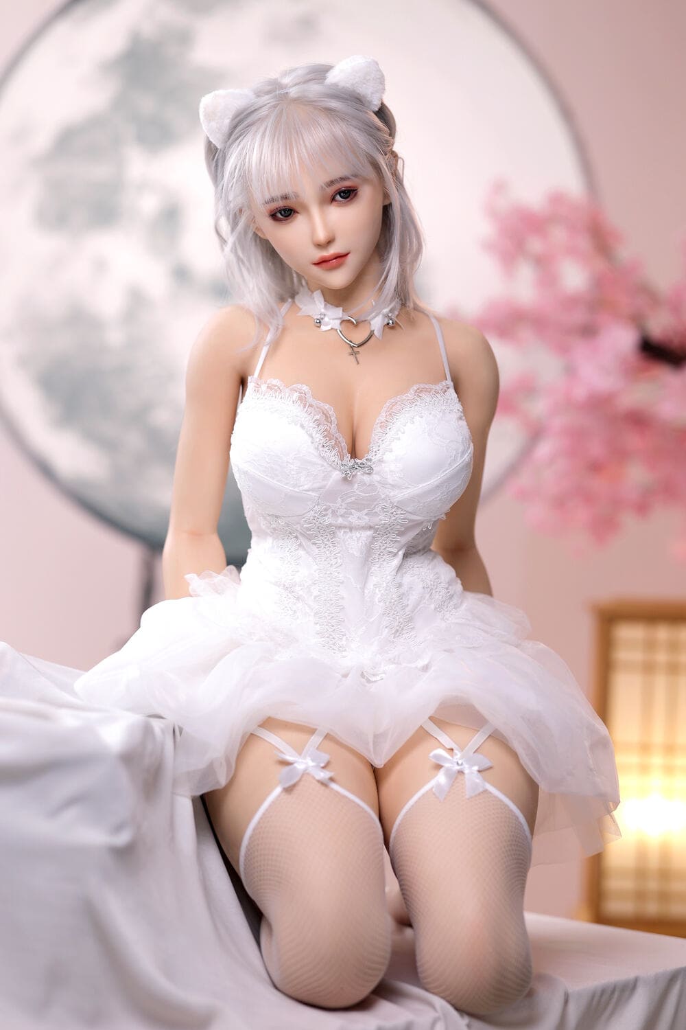 163cm/5ft4 F-cup Silicone Head Sex Doll – Peach - Image 3
