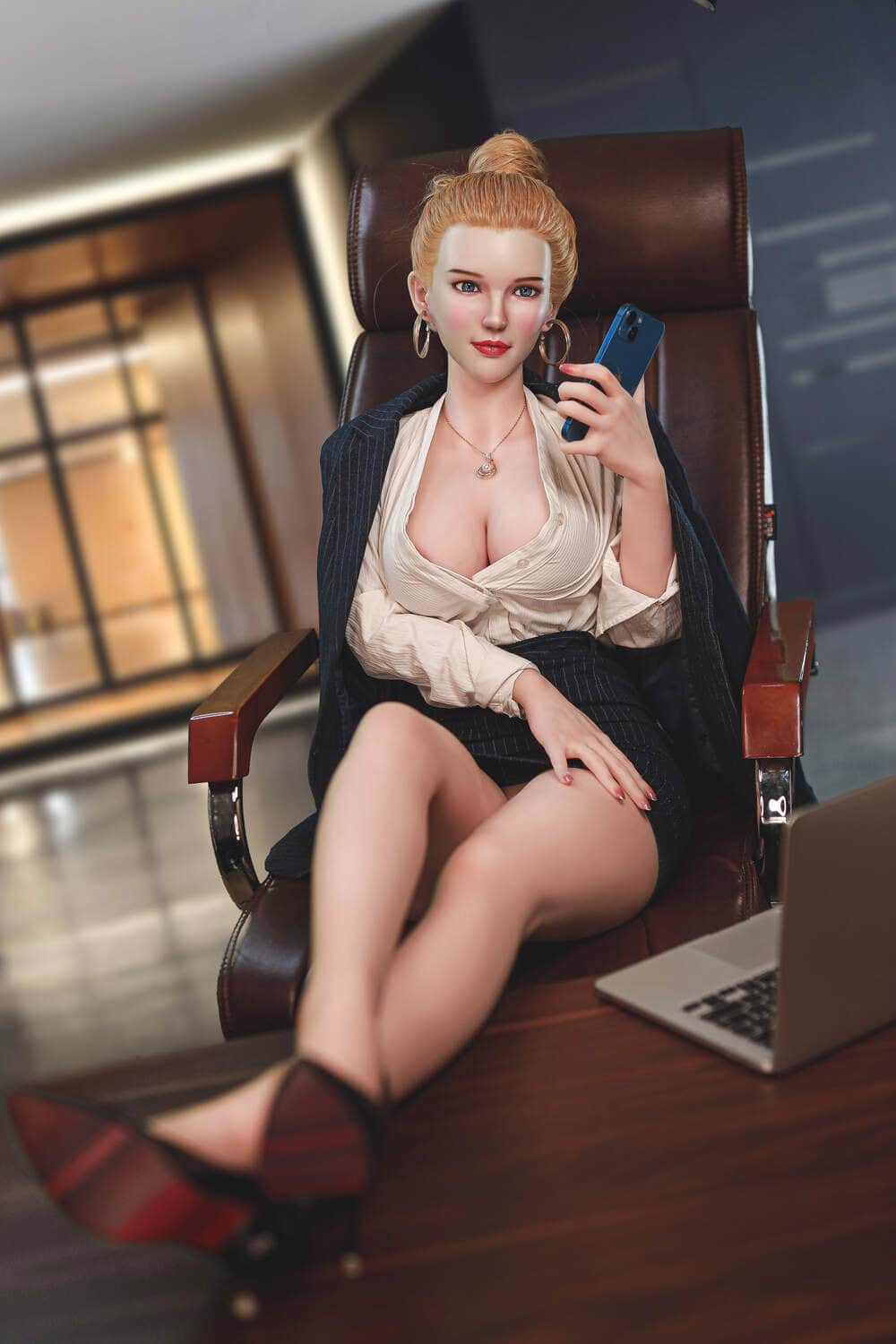 163cm/5ft4 K-cup Silicone Head Sex Doll – Emily Aly - Image 11