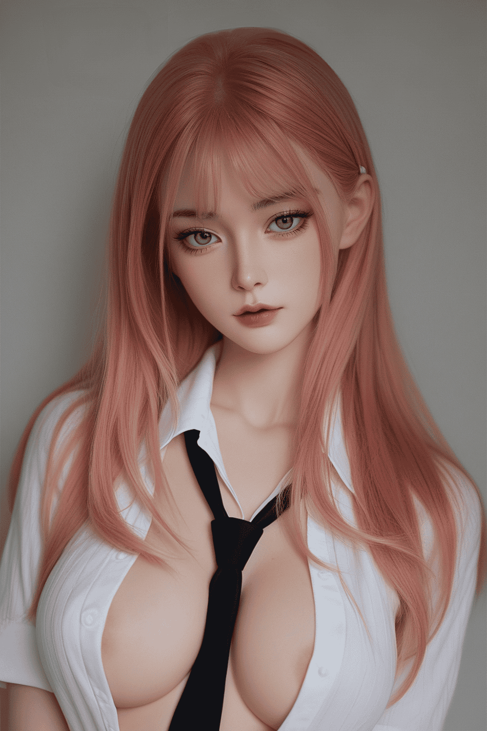 Blonde doll with blue eyes and white shirt, seductive mannequin for adult sex toy enthusiasts.