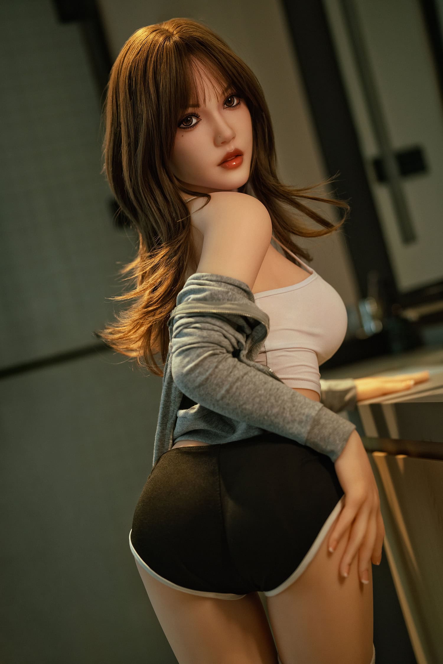 Realistic love doll with beautiful features and lifelike skin for adult pleasure.
