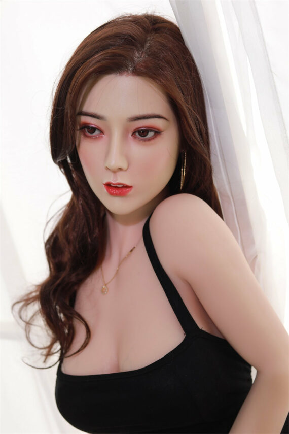 Realistic sex doll with detailed facial features and realistic skin texture, ideal for companionship.