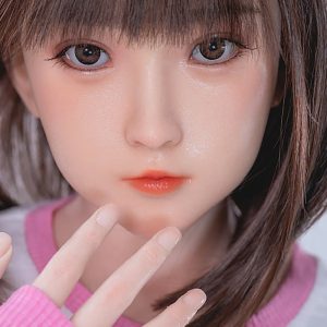 Realistic sex doll with detailed facial features and brown hair, perfect for companionship and adult intimacy.