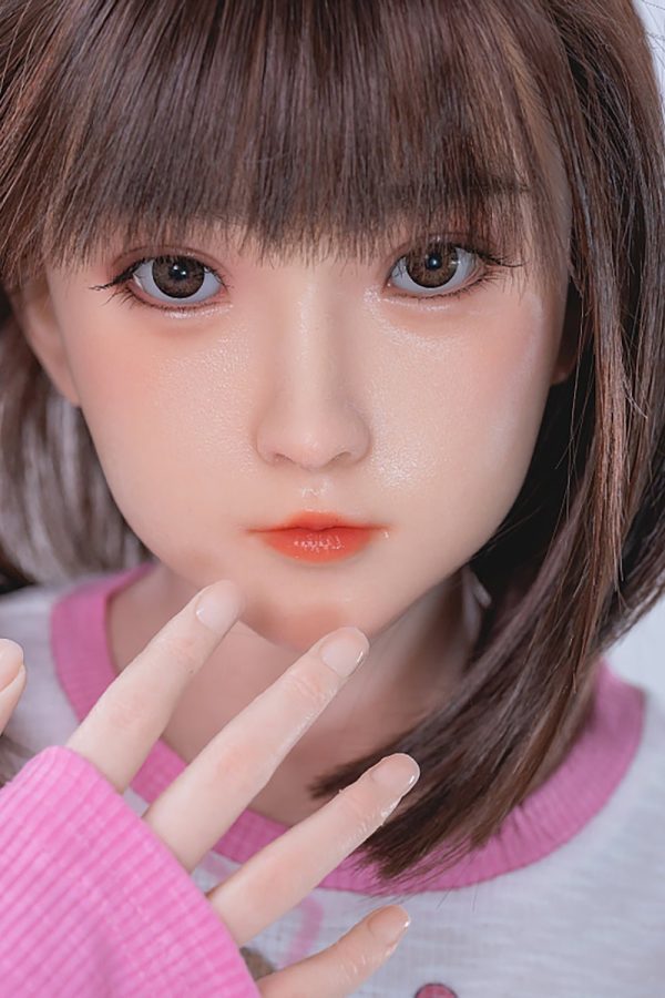 Realistic sex doll with detailed facial features and brown hair, perfect for companionship and adult intimacy.